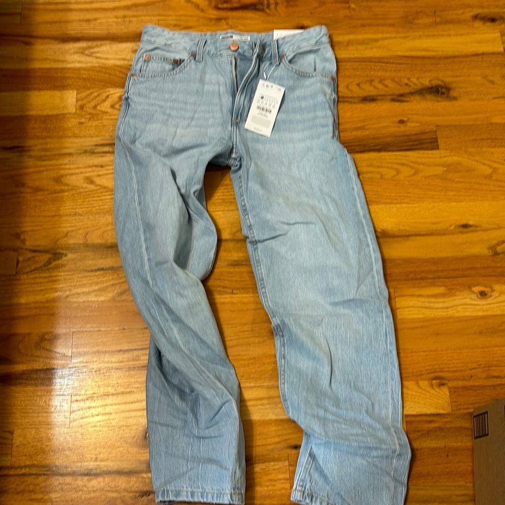 Jeans for men. Light blue. Never worn with tags. Pictures have size details.
